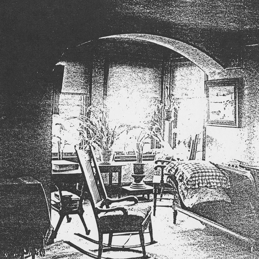 Historic interior photograph of the Alnwyck sitting room